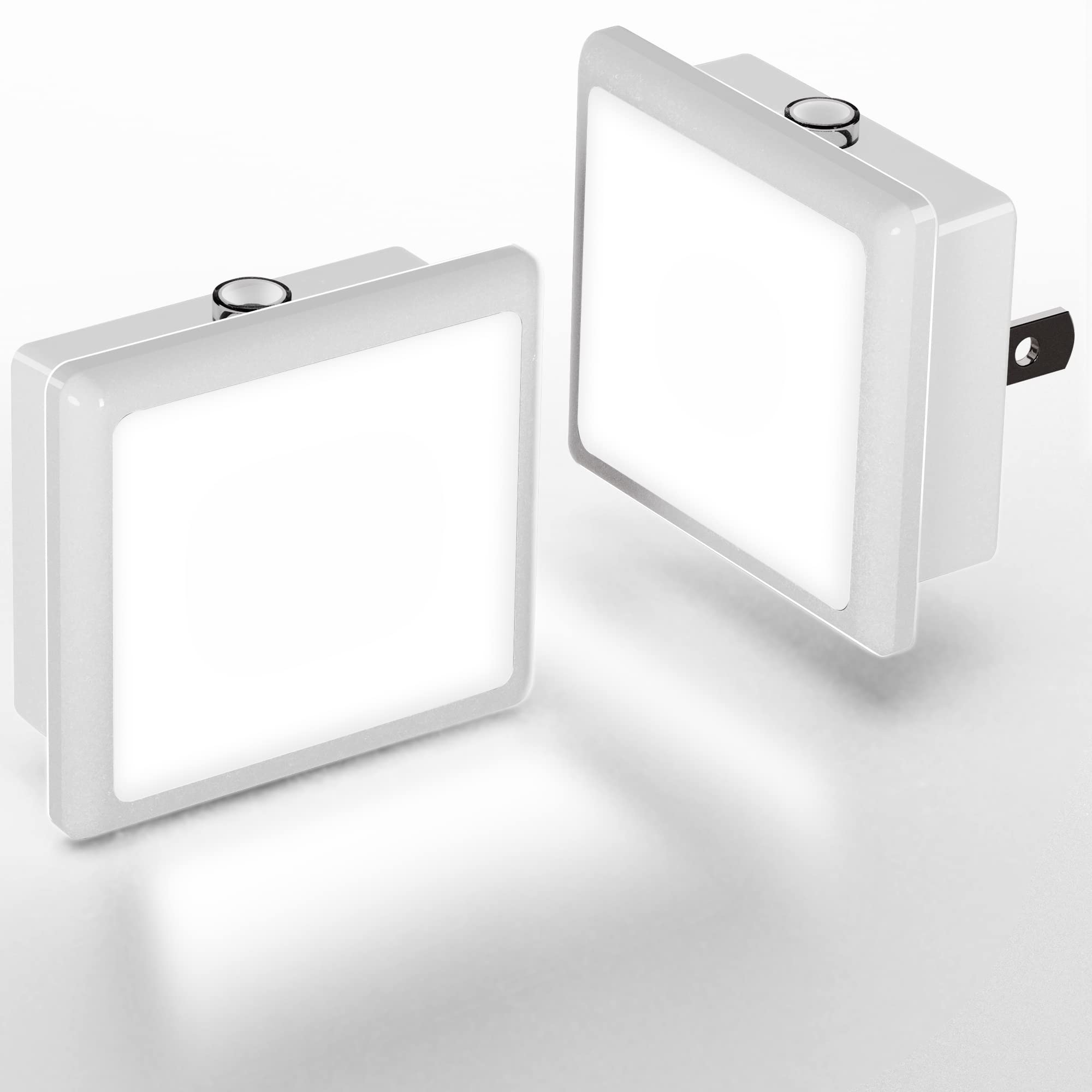L LOHAS LED Night Lights Plug into Wall 2-Pack, 0.3W Plug in Night Light, Dusk to Dawn, 3000K Soft White, Bright Nightlight Auto-On/Off, for Adults Kids Room Bedroom Bathroom Hallway Kitchen, Non-Dim
