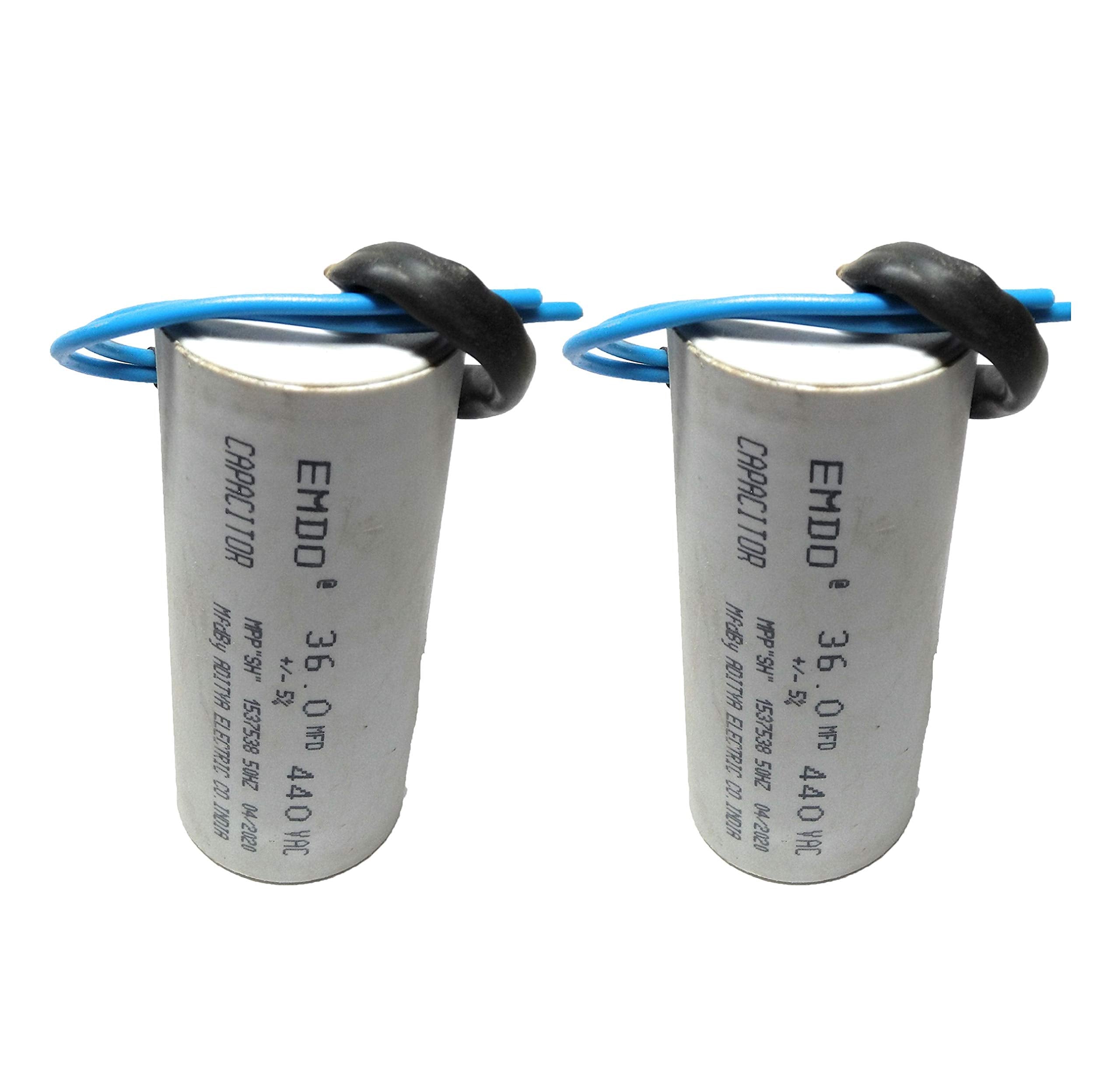 VT - Emdo 12.5MFD Running Capacitor For Motor Run, 440Volt (Off White, Pack of 2)