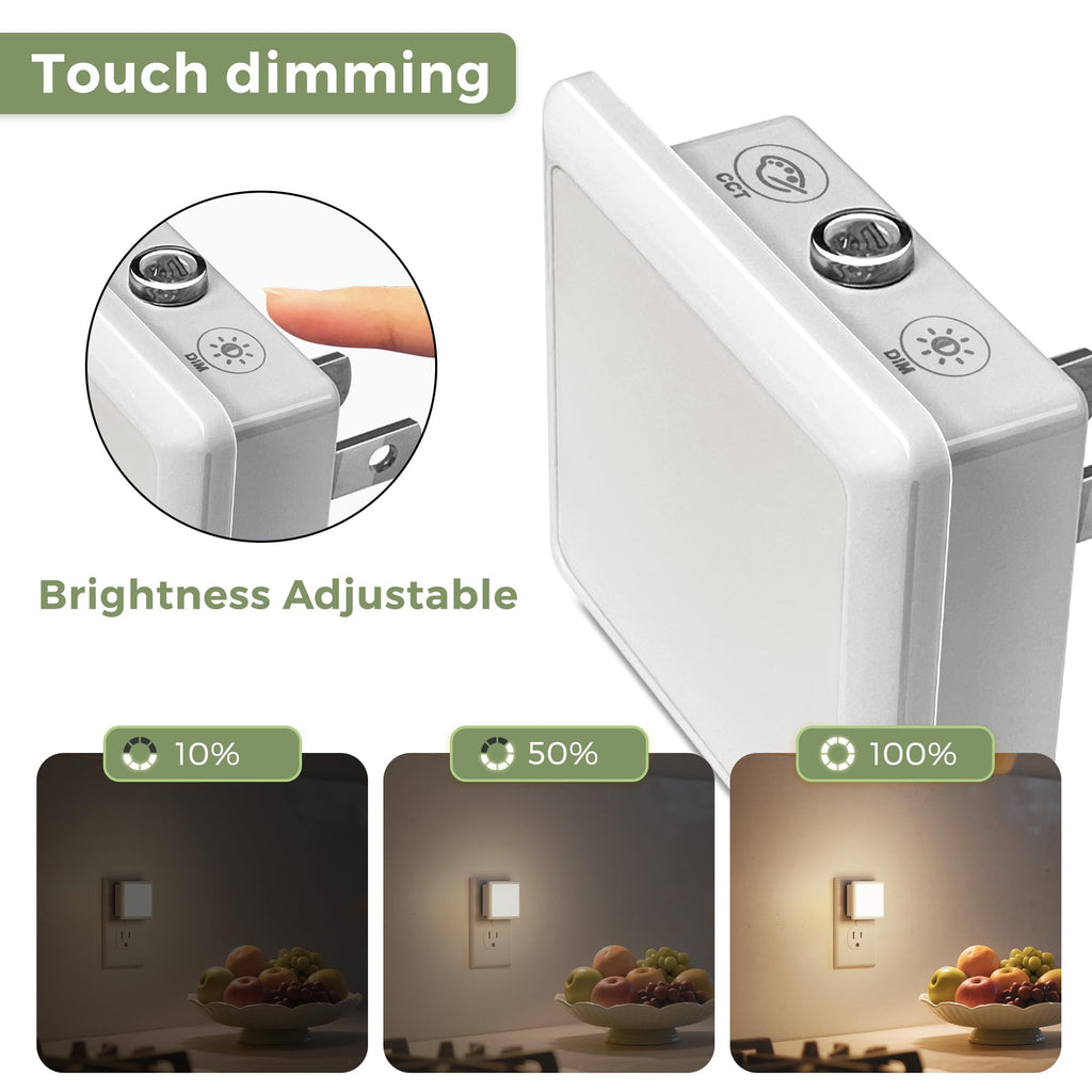 L LOHAS LED Night Lights Plug into Wall 2-Pack, 0.3W Plug in Night Light, Dusk to Dawn, 3000K Soft White, Bright Nightlight Auto-On/Off, for Adults Kids Room Bedroom Bathroom Hallway Kitchen, Non-Dim