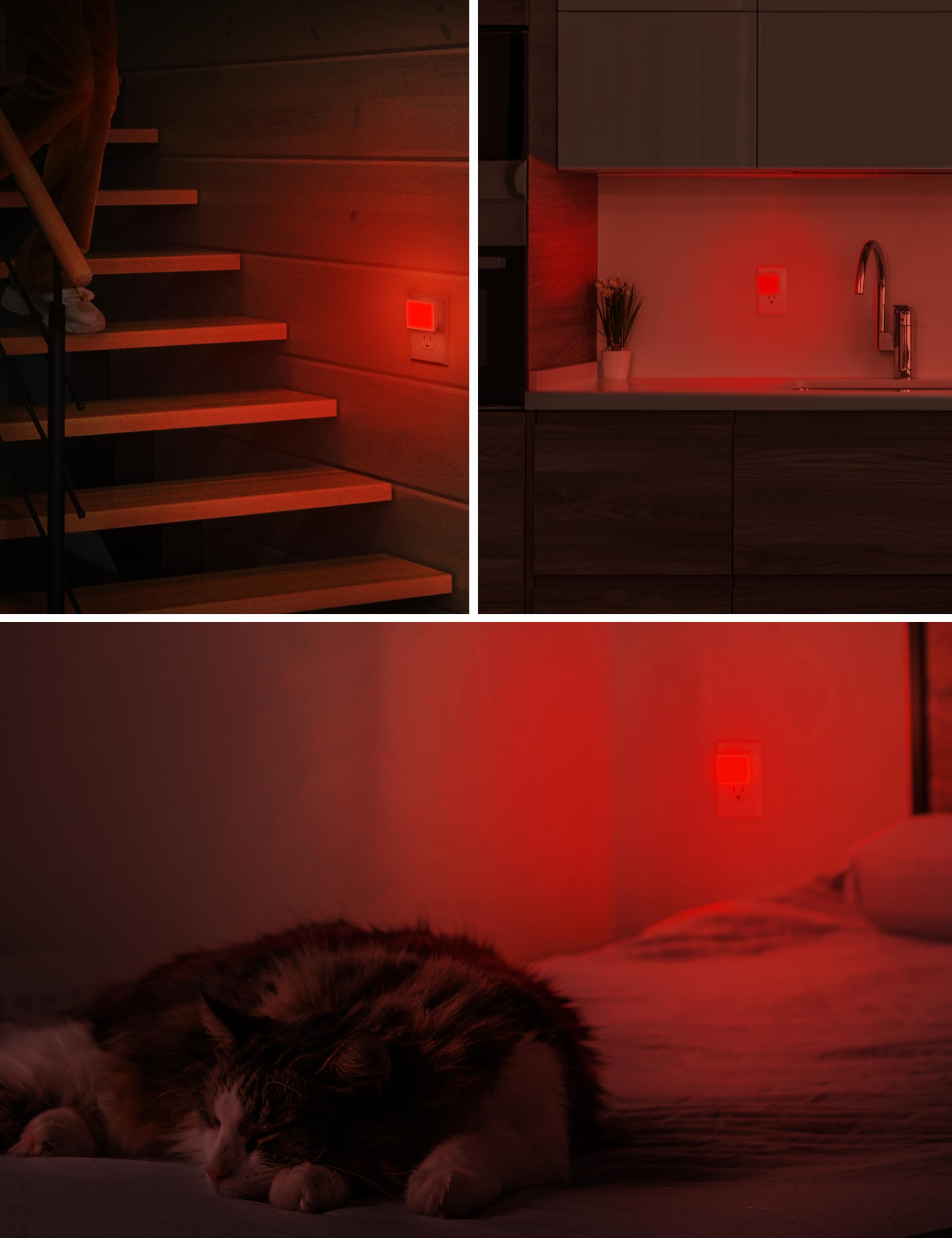 L LOHAS LED Night Lights Plug into Wall 2-Pack, 0.3W Plug in Night Light, Dusk to Dawn, 3000K Soft White, Bright Nightlight Auto-On/Off, for Adults Kids Room Bedroom Bathroom Hallway Kitchen, Non-Dim