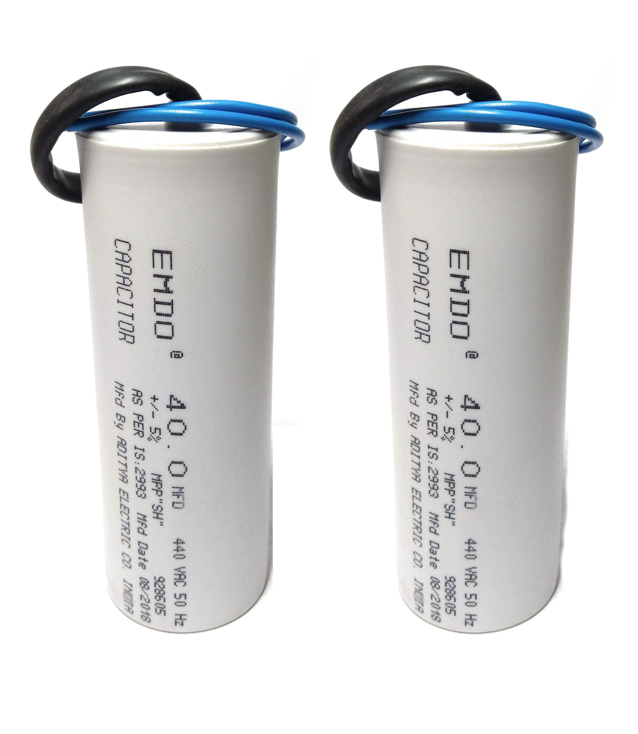 VT - Emdo 12.5MFD Running Capacitor For Motor Run, 440Volt (Off White, Pack of 2)