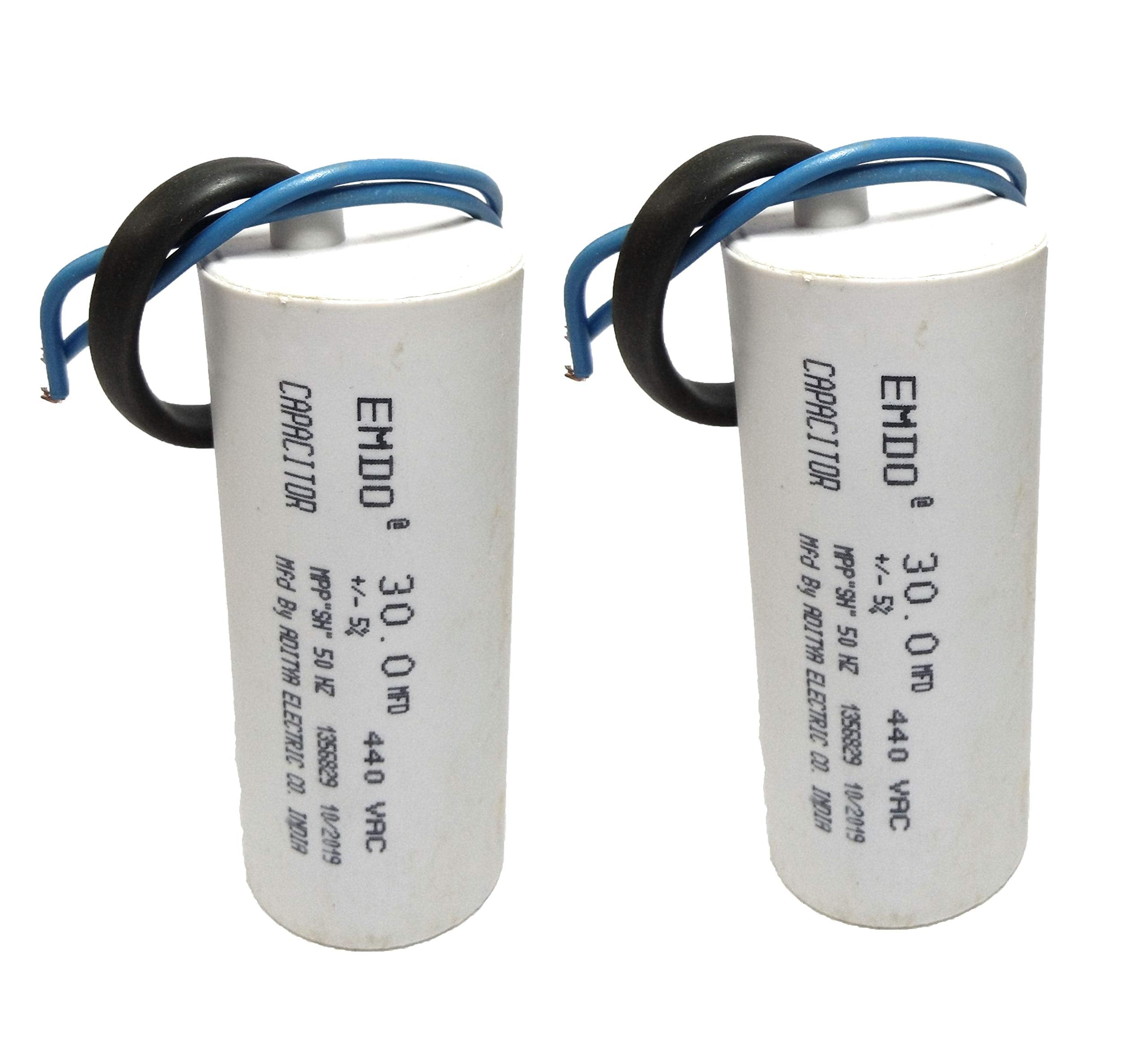 VT - Emdo 12.5MFD Running Capacitor For Motor Run, 440Volt (Off White, Pack of 2)