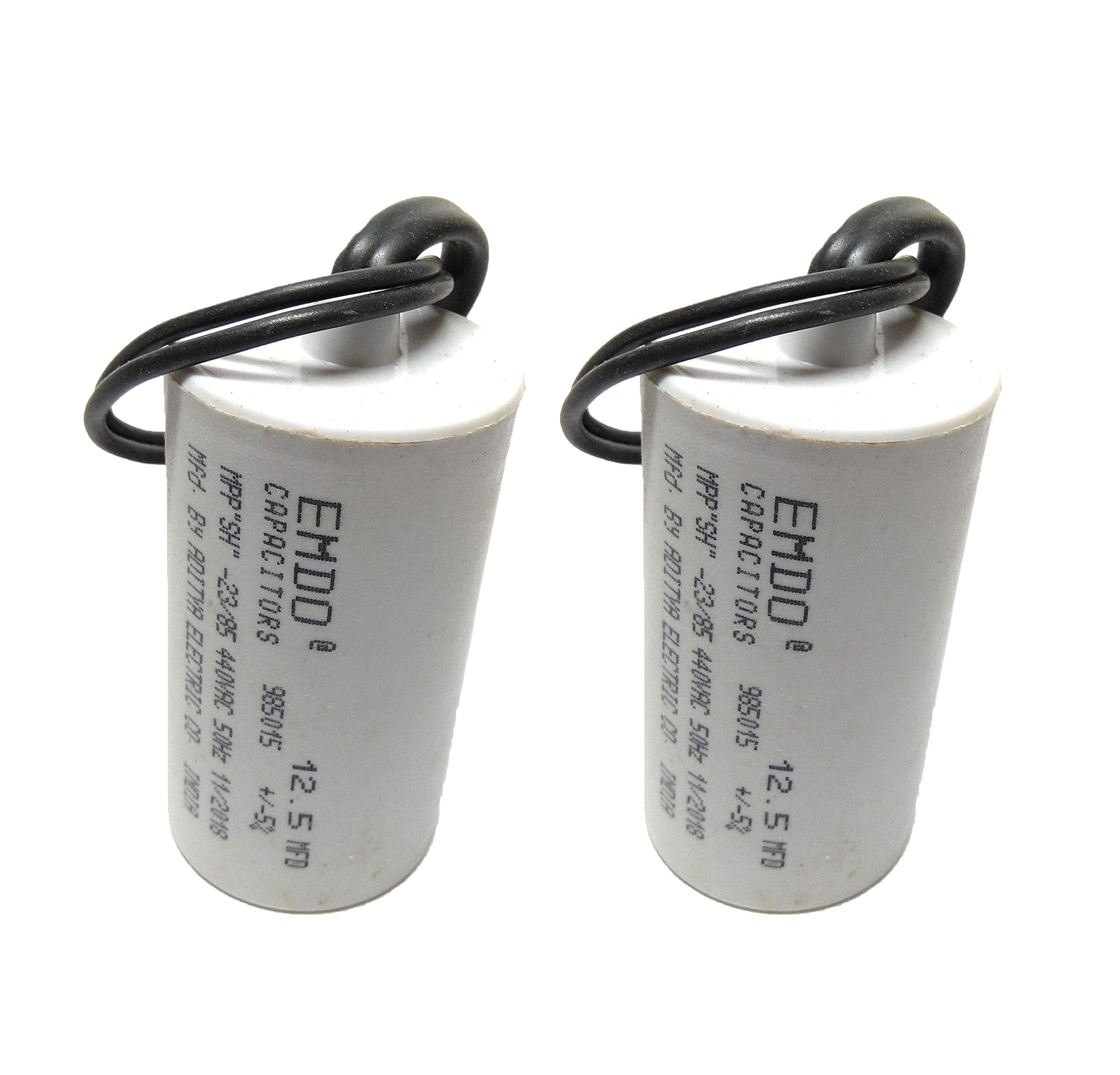 VT - Emdo 12.5MFD Running Capacitor For Motor Run, 440Volt (Off White, Pack of 2)