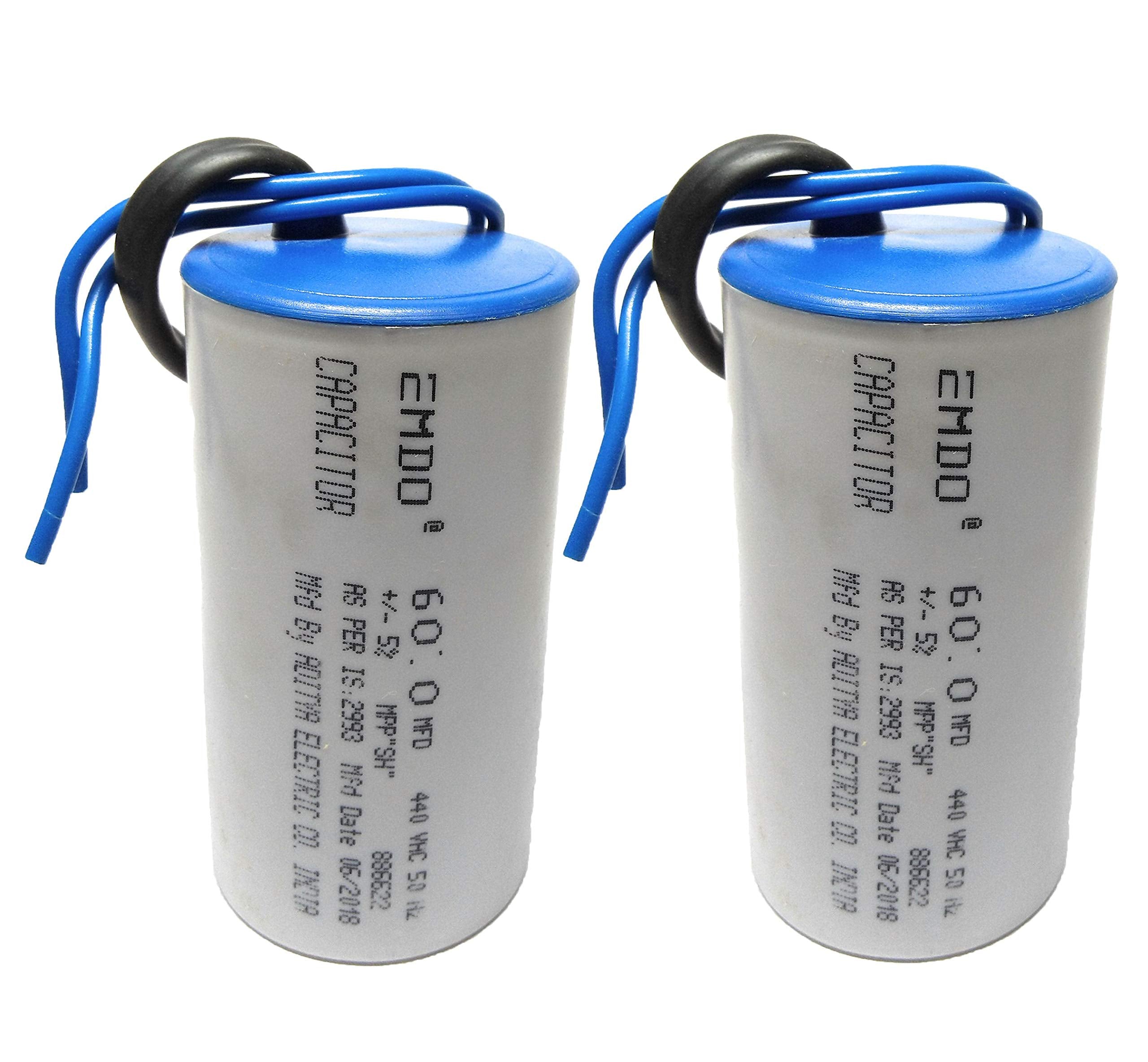 VT - Emdo 12.5MFD Running Capacitor For Motor Run, 440Volt (Off White, Pack of 2)