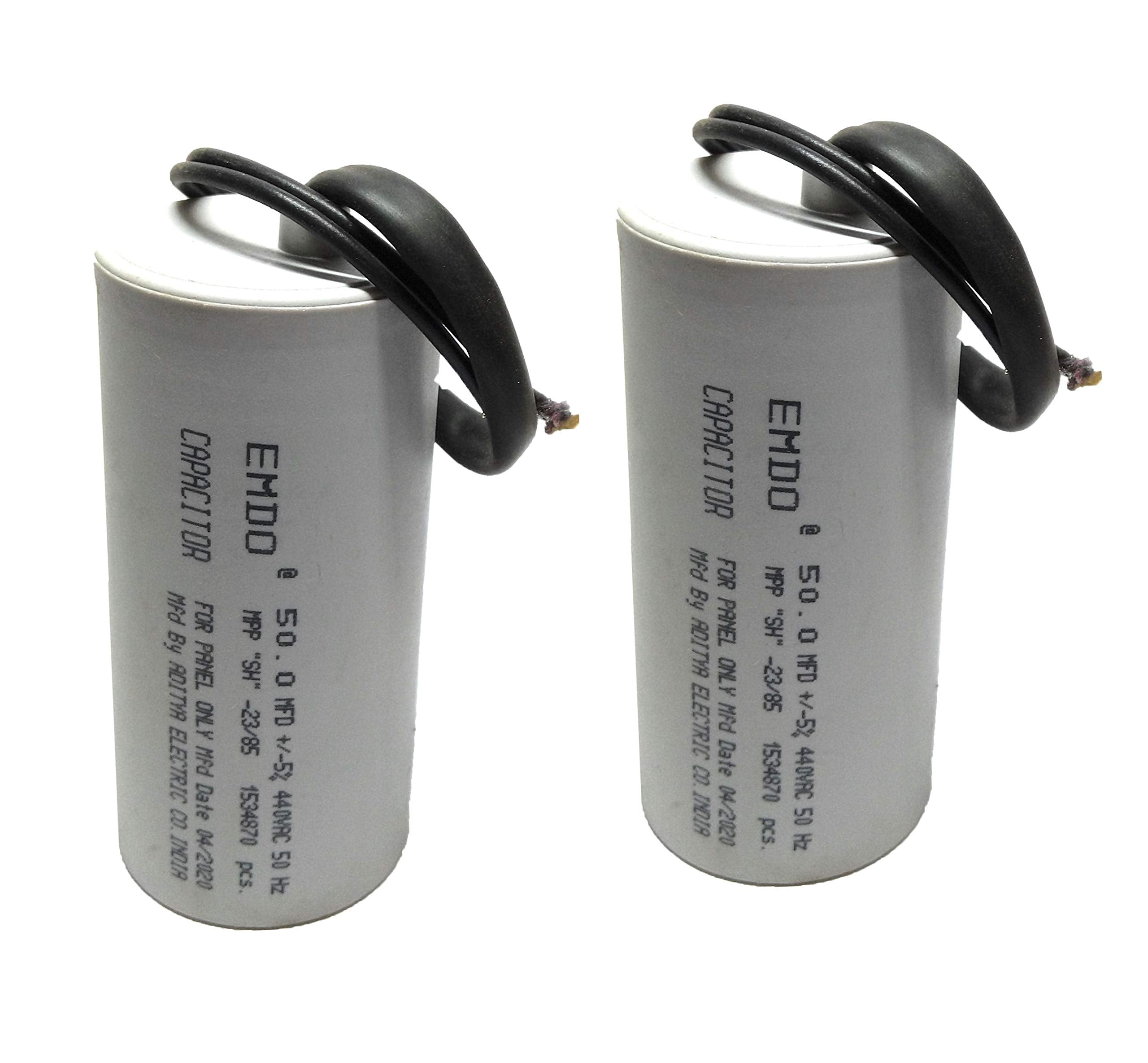 VT - Emdo 12.5MFD Running Capacitor For Motor Run, 440Volt (Off White, Pack of 2)