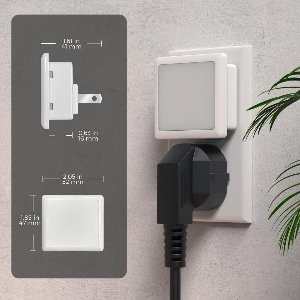 L LOHAS LED Night Lights Plug into Wall 2-Pack, 0.3W Plug in Night Light, Dusk to Dawn, 3000K Soft White, Bright Nightlight Auto-On/Off, for Adults Kids Room Bedroom Bathroom Hallway Kitchen, Non-Dim