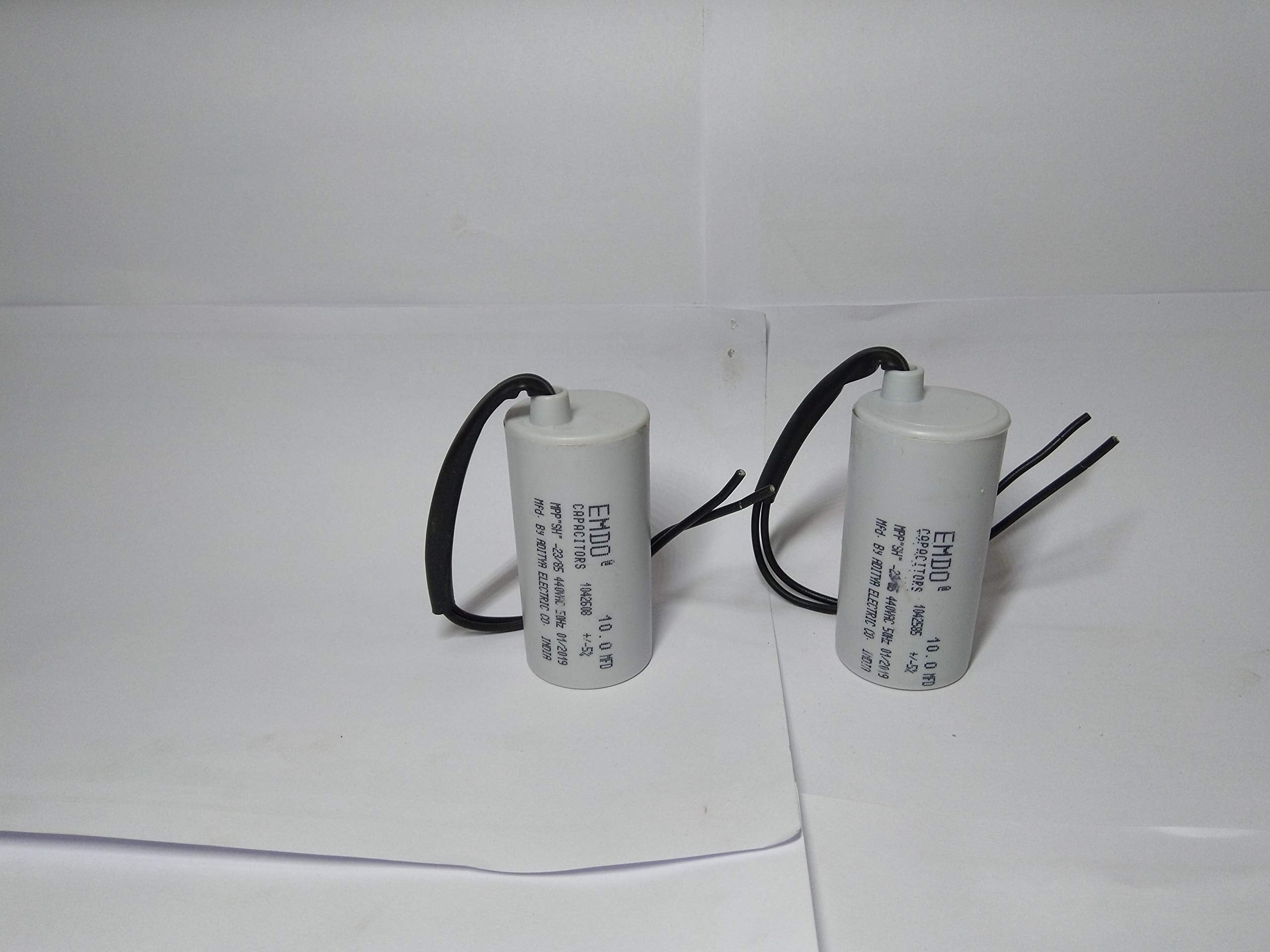 VT - Emdo 12.5MFD Running Capacitor For Motor Run, 440Volt (Off White, Pack of 2)