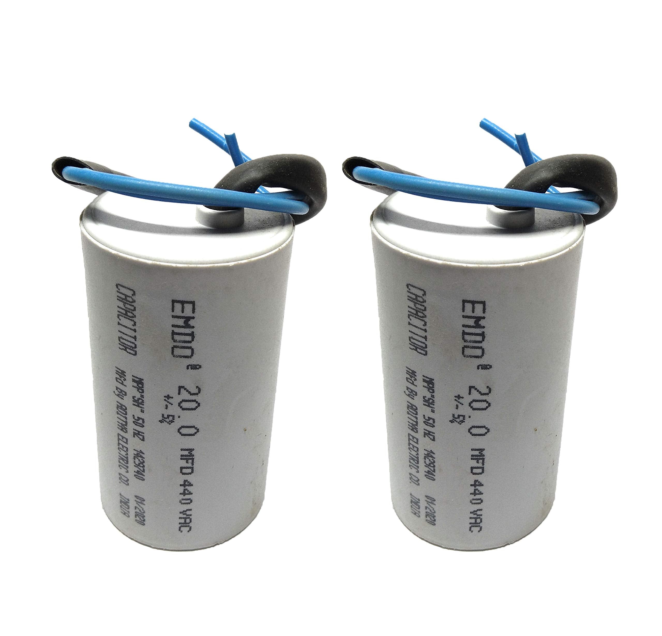 VT - Emdo 12.5MFD Running Capacitor For Motor Run, 440Volt (Off White, Pack of 2)