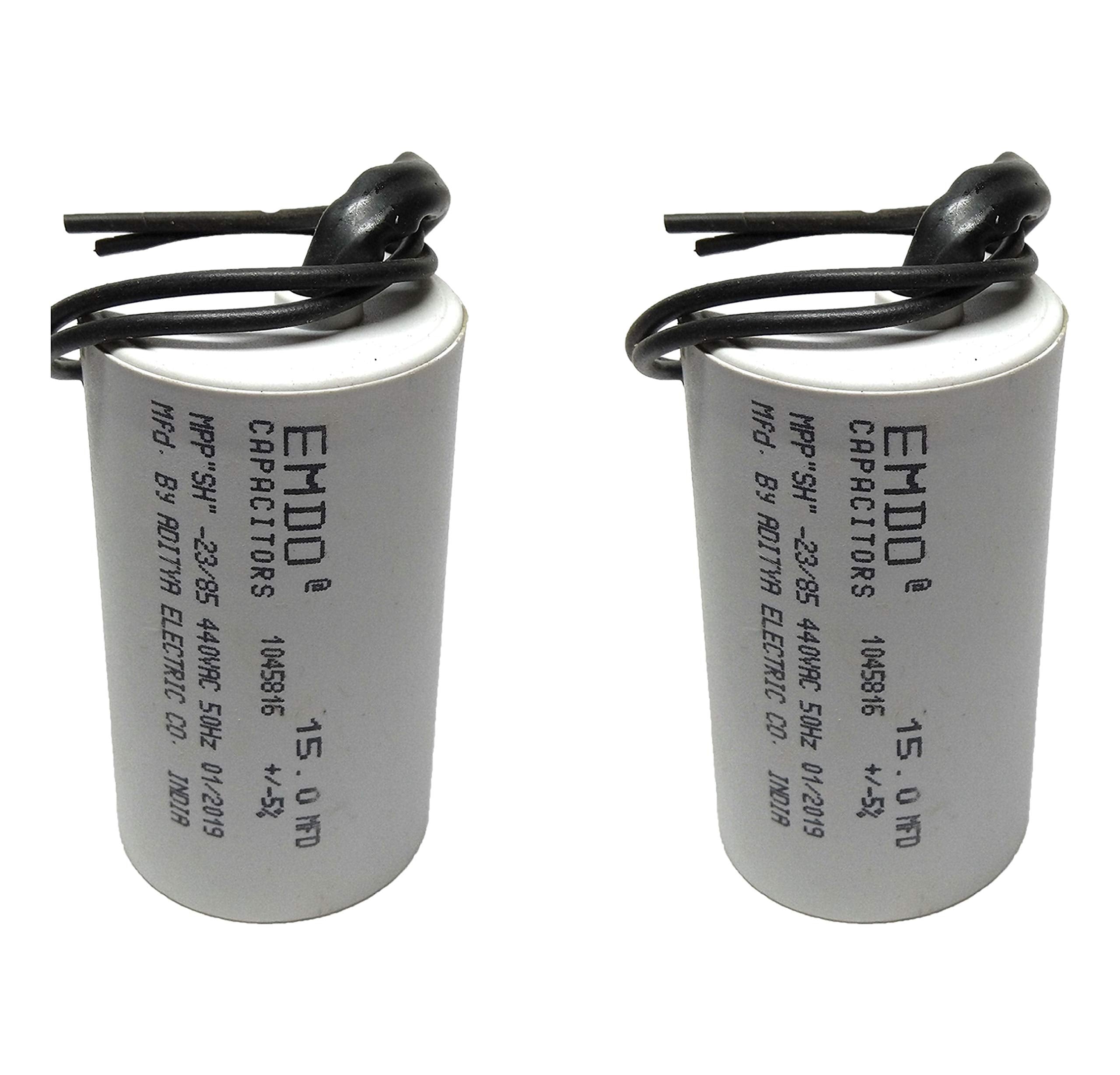 VT - Emdo 12.5MFD Running Capacitor For Motor Run, 440Volt (Off White, Pack of 2)