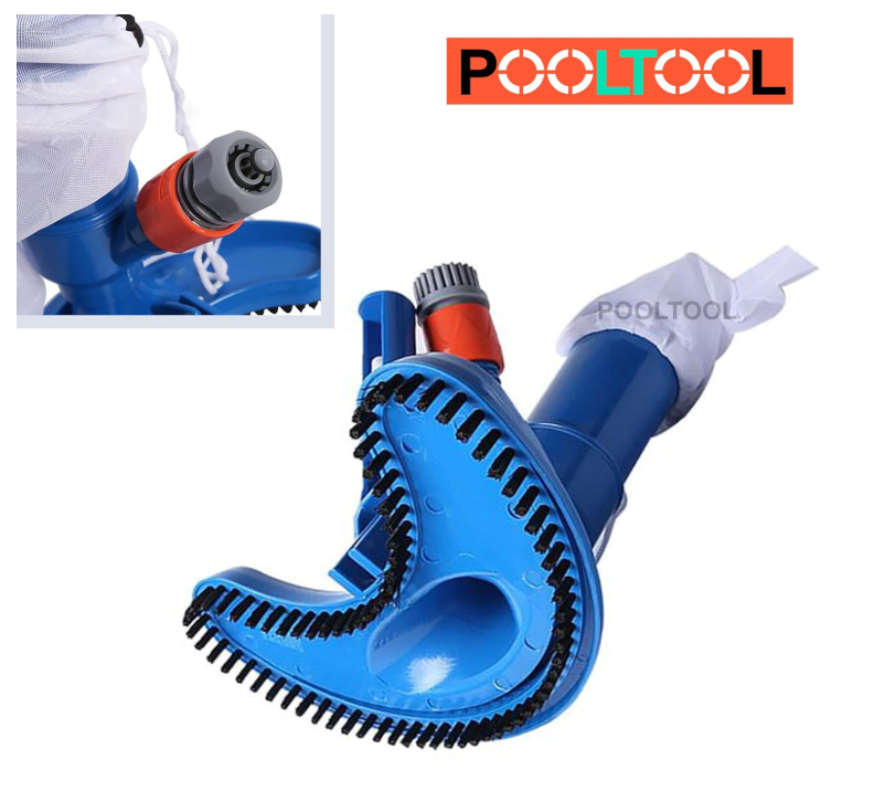 Portable vacuum jet head cleaning brush